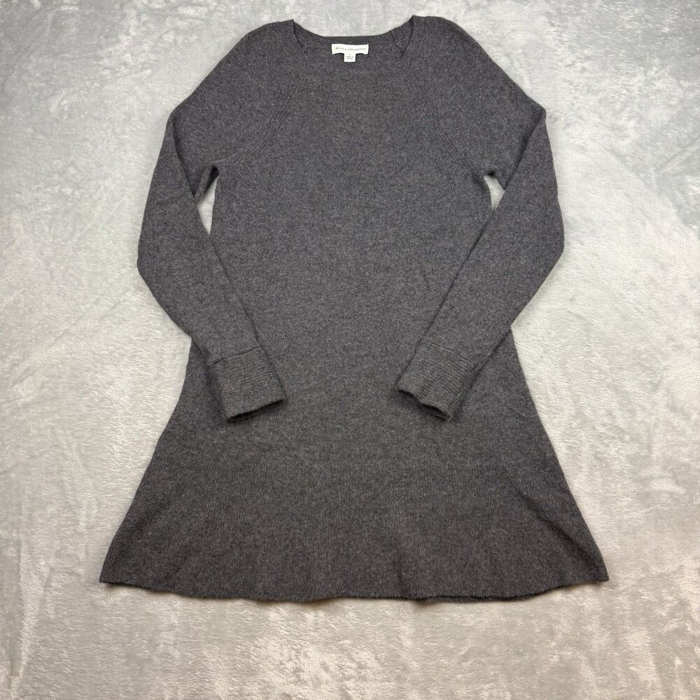 White + Warren Women’s Small 100% Cashmere Sweater Dress Charcoal Gray